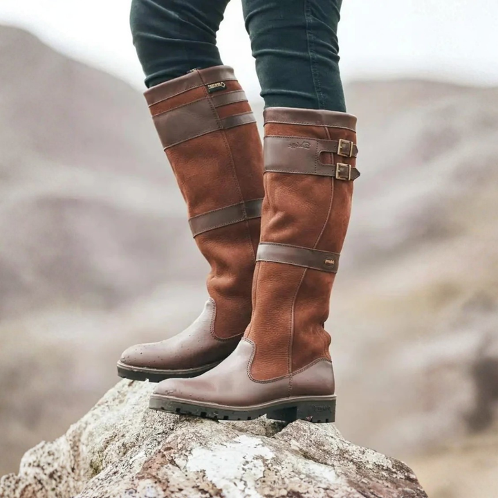 Eugenie Women's All-Weather Tall Boots with Cushioned Footbed - Elena Harper