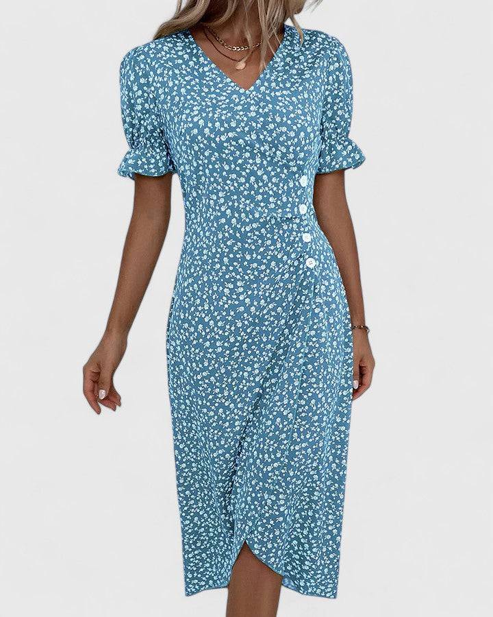 Emma & Rose Cape Town Kataryna™ summer dress for women, showcasing a stylish, comfortable women's dress in bright summer fabric.