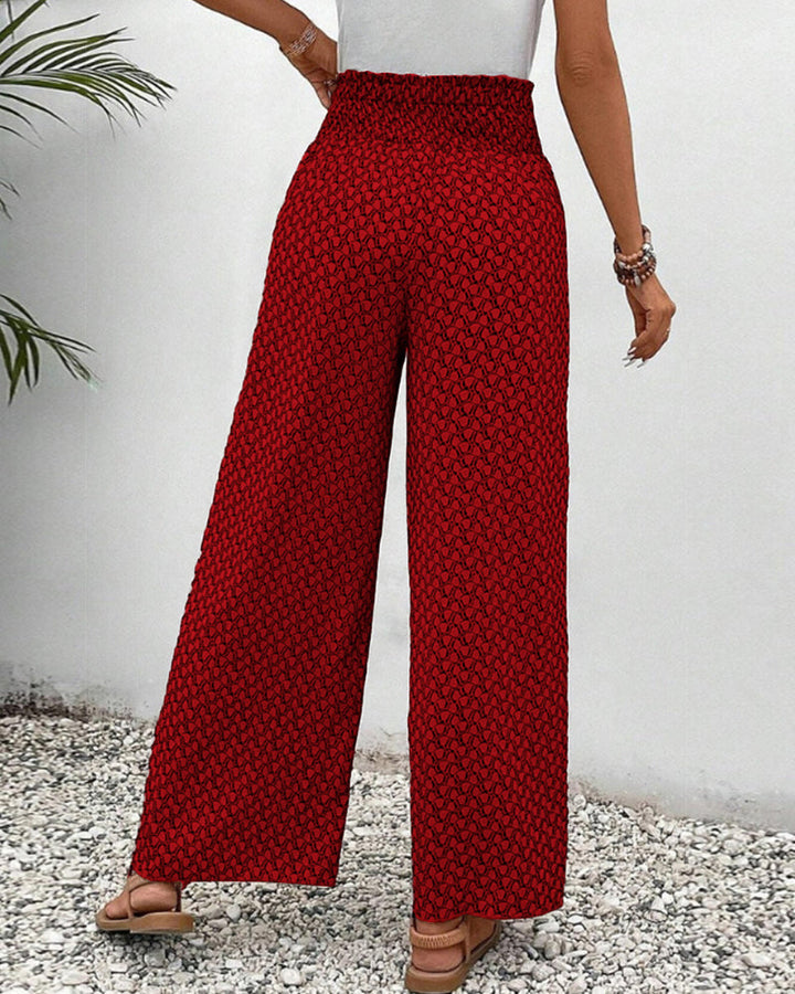 Geometric Print Trousers for Women, view 10 - Elena Harper