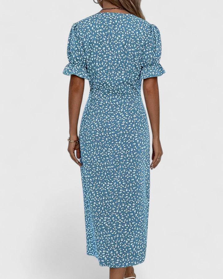 Kataryna™ summer dress for women by Emma & Rose Cape Town, lightweight and comfortable, shown in a stylish floral design.