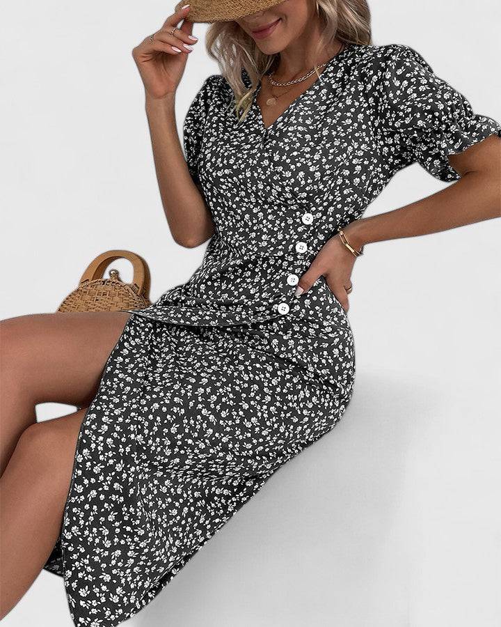 Kataryna™ summer women's dress by Emma & Rose Cape Town, lightweight and comfortable with a flowy design and vibrant print.