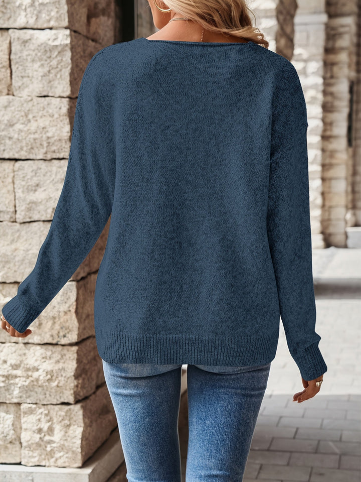 Priya - V-Neck Openwork Sweater