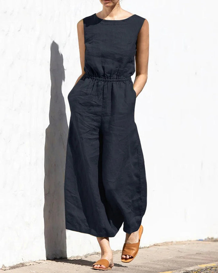 Sleeveless Jumpsuit with Wide Legs Aurelia, view 7 - Elena Harper