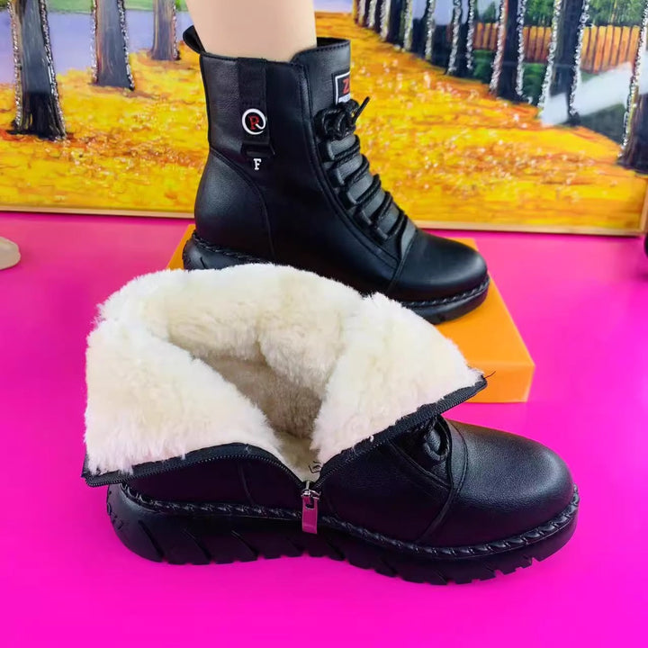 Mayi Leather Winter Ankle Boots, view 4 - Elena Harper