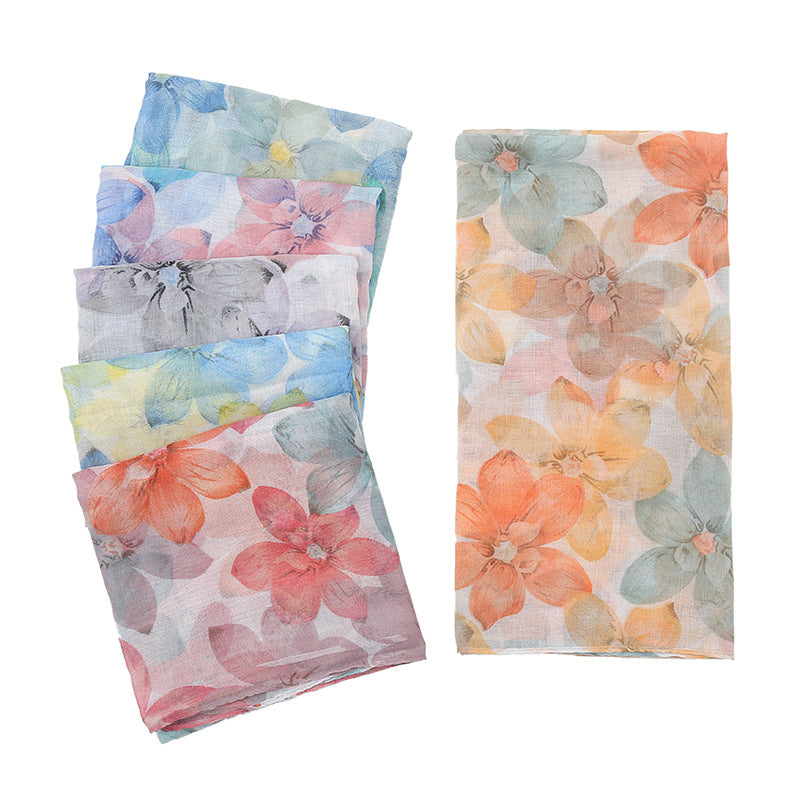 Vintage Floral Print Scarf