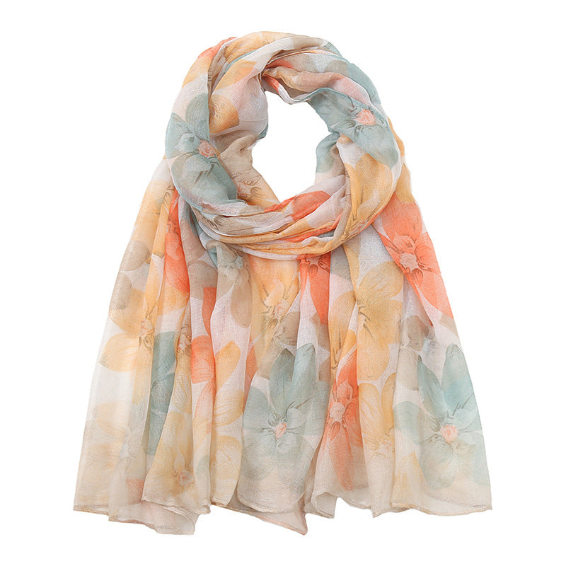 Vintage Floral Print Scarf