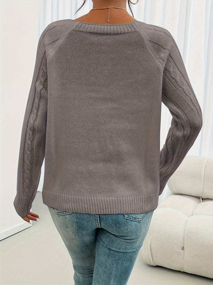 TEXTURED SWEATER WITH BUTTONS FOR WOMEN