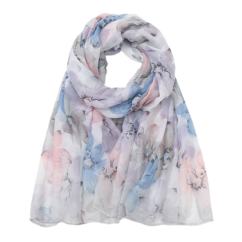 Vintage Floral Print Scarf