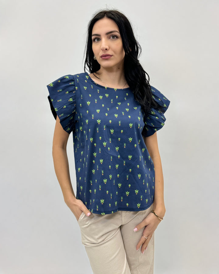 Yana™  |  soft luxurious fabrics Top Plant Print