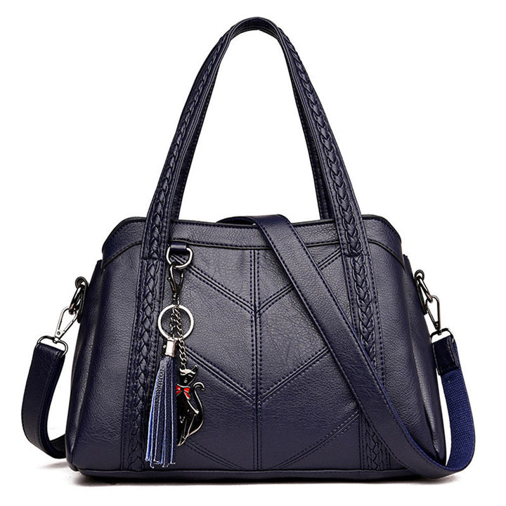 Grace Leather Handbag, view 4 - Elena Harper