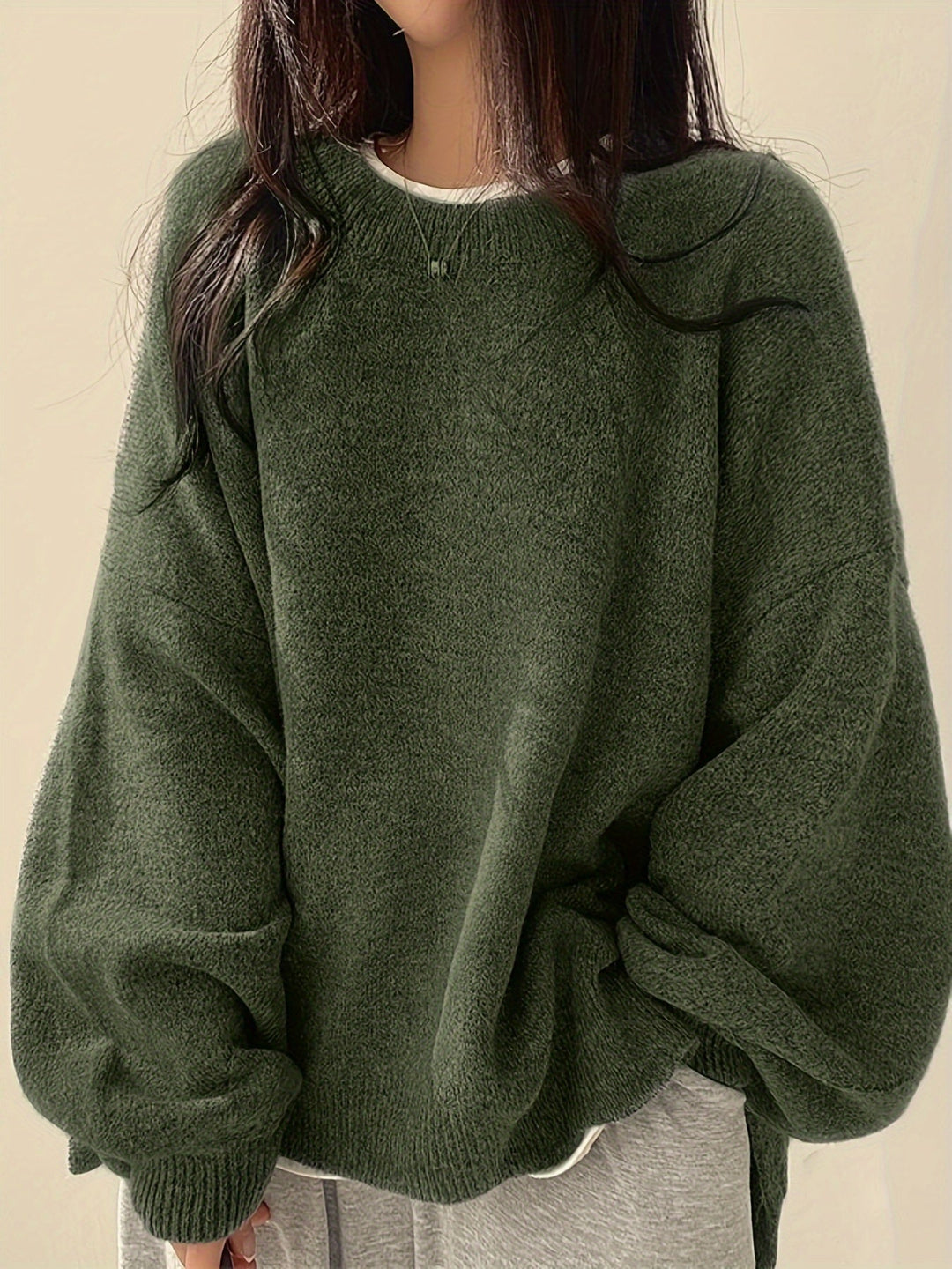 Rachel Relaxed Drop-Shoulder Sweater, view 9 - Elena Harper