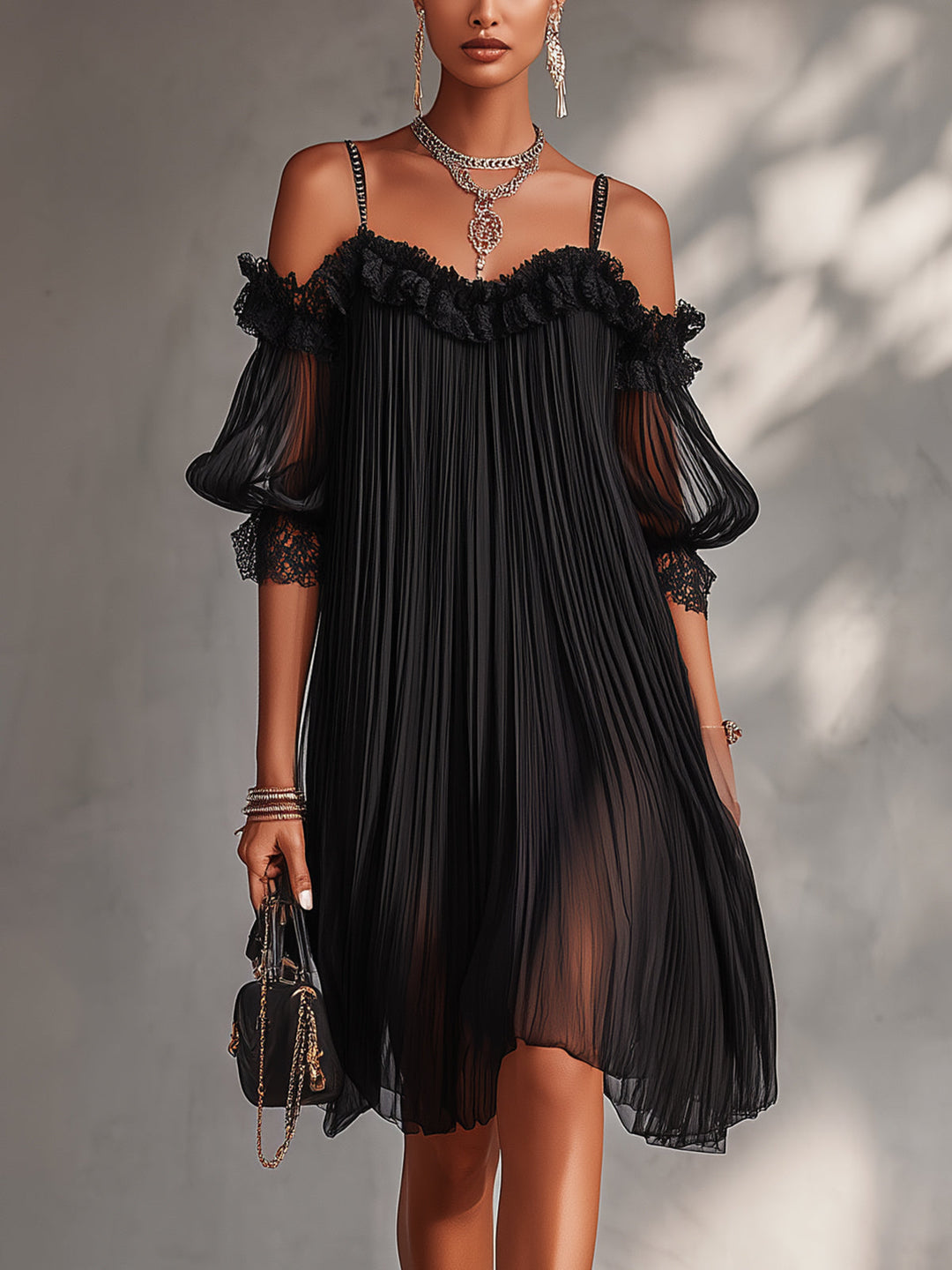 CHIC MINI LACE DRESS FOR WOMEN