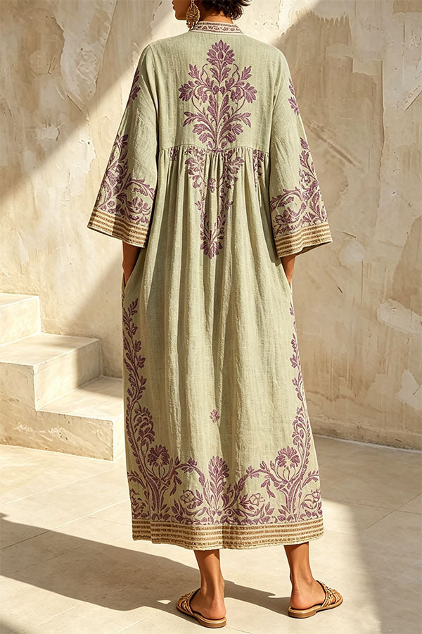 The Sage & Lavender Embroidered Kaftan