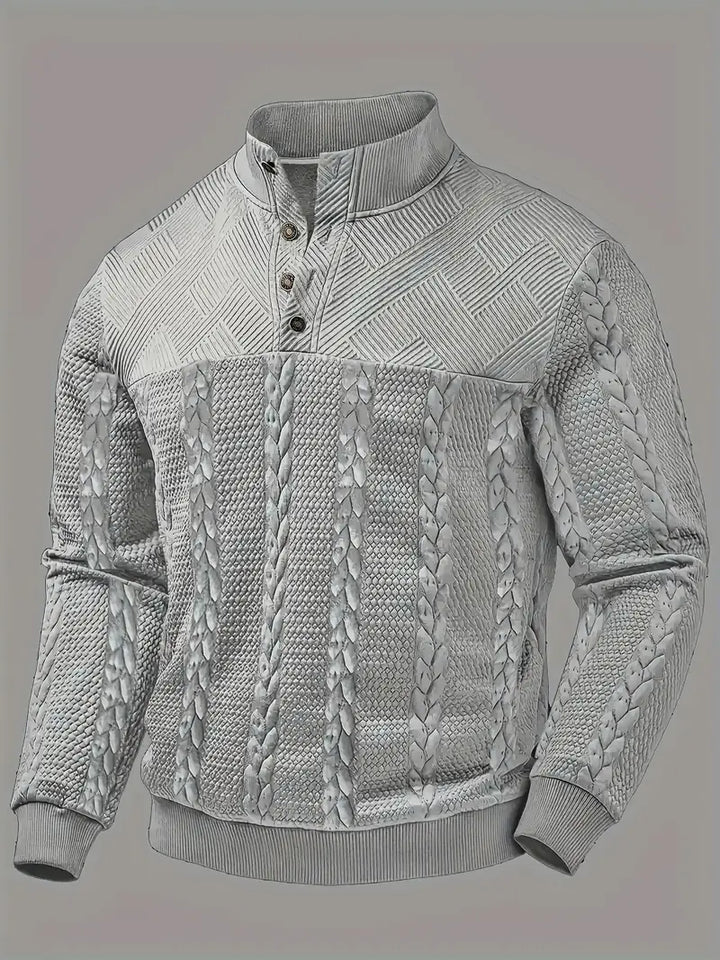 MASON – TEXTURED BUTTON-UP KNIT SWEATER