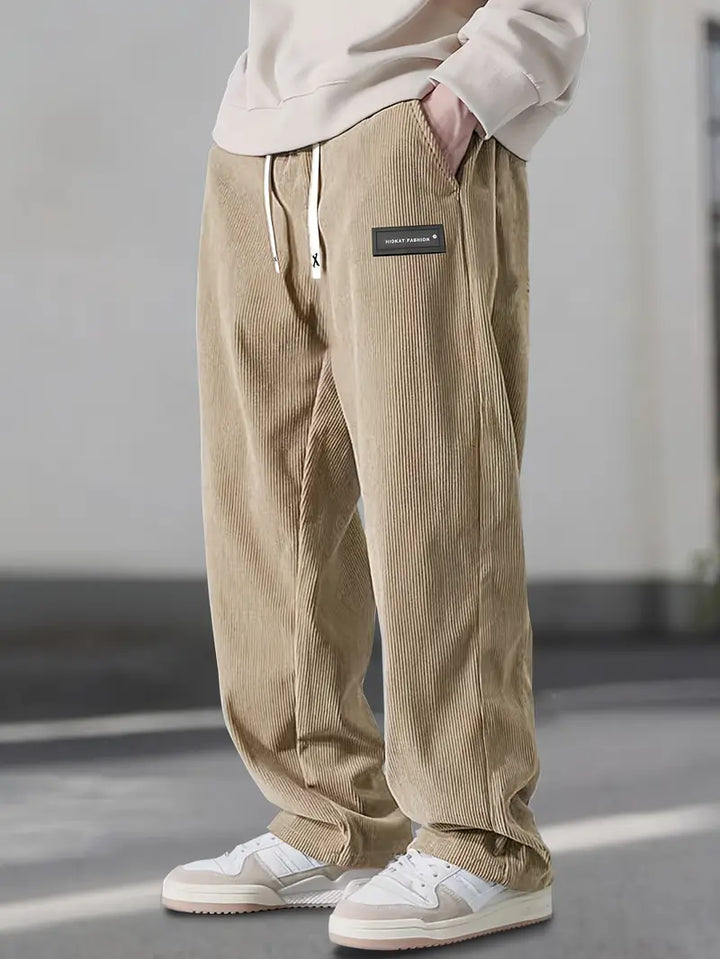 Asher Straight Cut Pants with Drawstring Waist, view 3 - Elena Harper