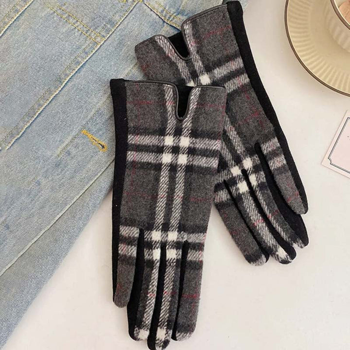 Vintage Plaid Warm Gloves