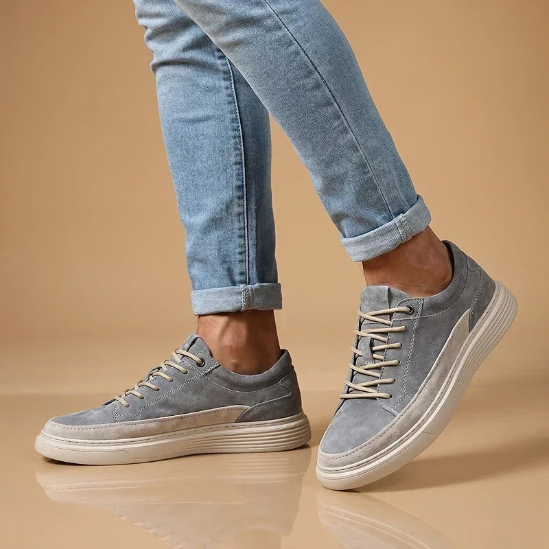 Enzo Premium Suede Cushioned Sneakers, view 7 - Elena Harper