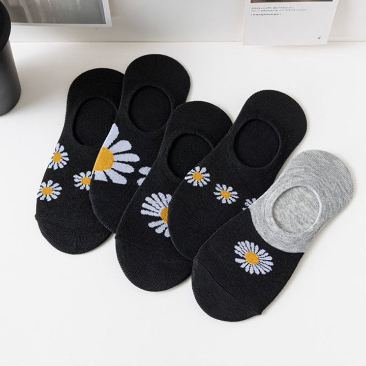Casual Socks with Chrysanthemum Patterns