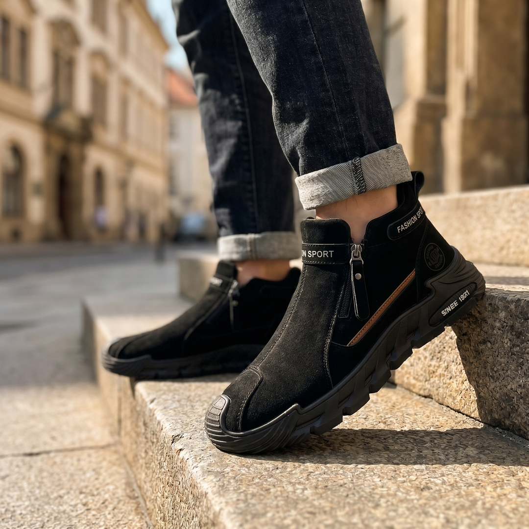 Albrecht Ankle Boots with Side Zippers and Chunky Soles, view 4 - Elena Harper