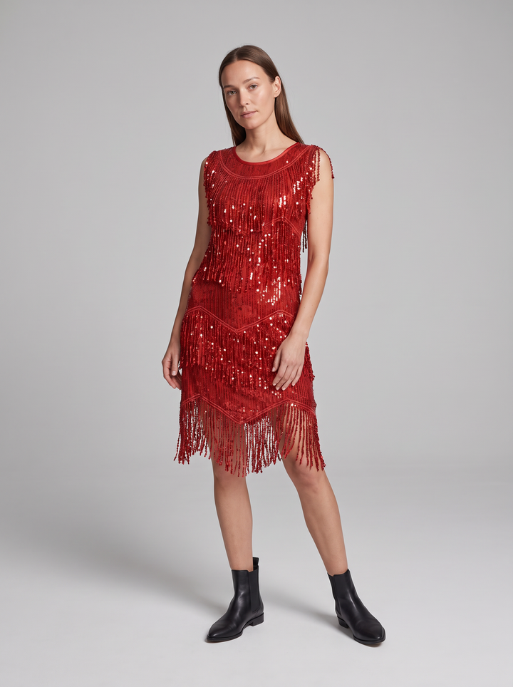 Long Sleeve Sequin Mini Dress Party