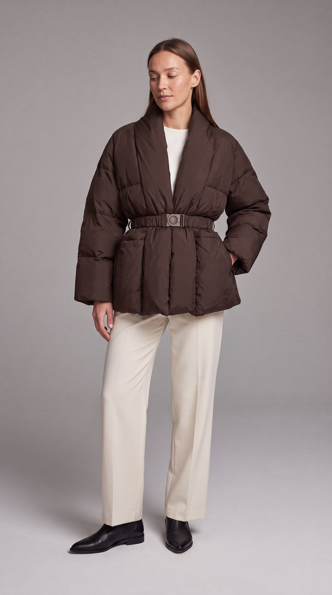 Belted Puffer Coat Winter Style