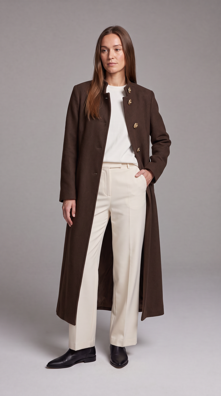 Gold Button Long Knit Gilet