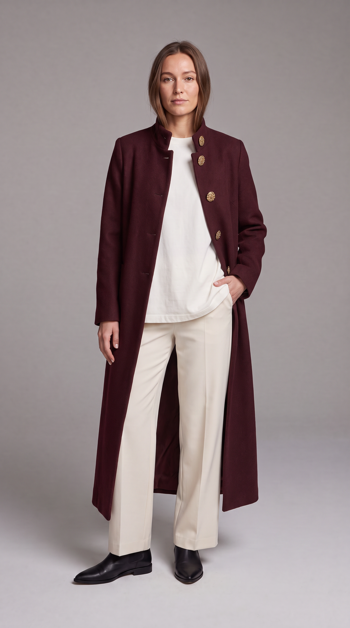 Gold Button Long Knit Gilet