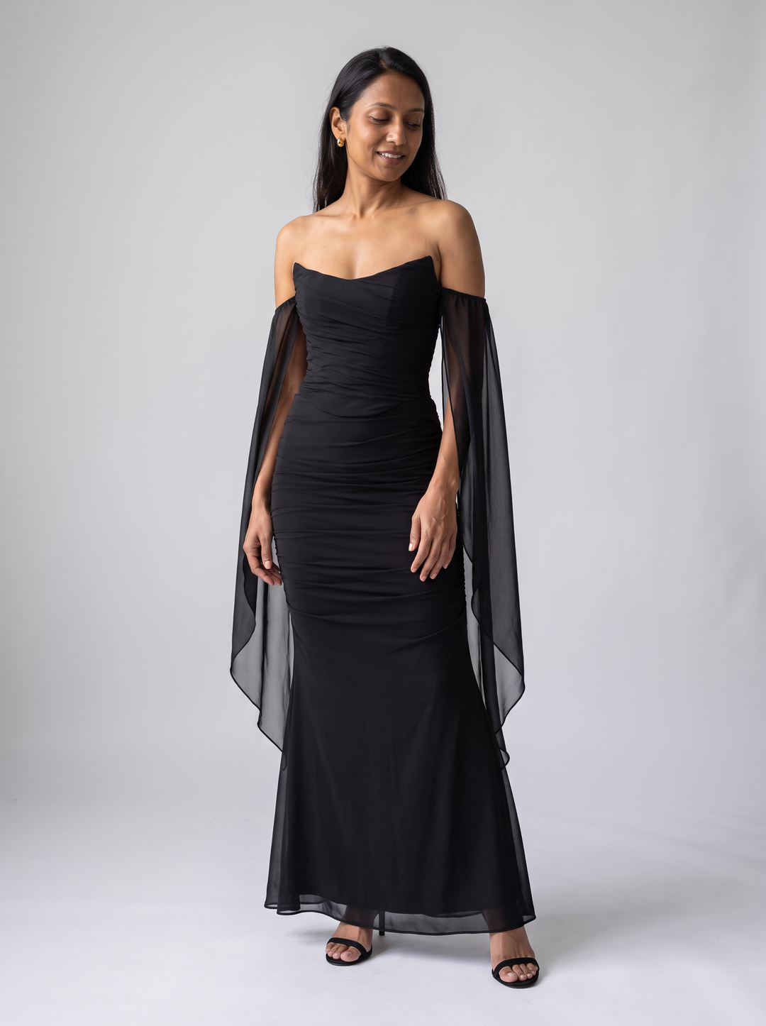 Corset Mesh Maxi Dress Evening