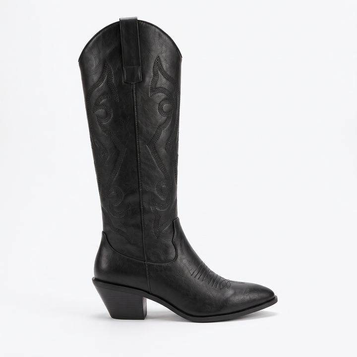 Embroidered Western Knee High Boots