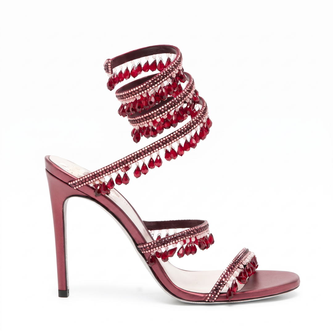 Crystal Wrap Heels Wedding Guest