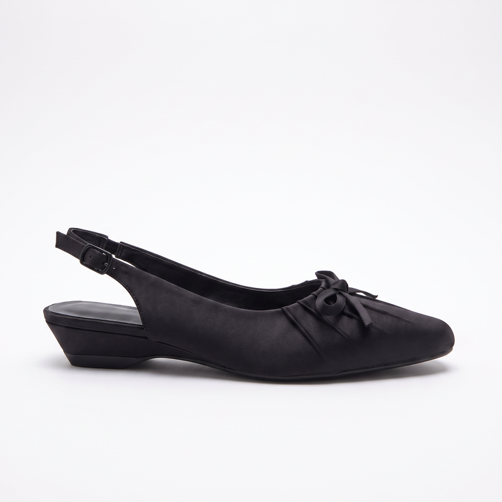 Black Bow Slingback Kitten Heels