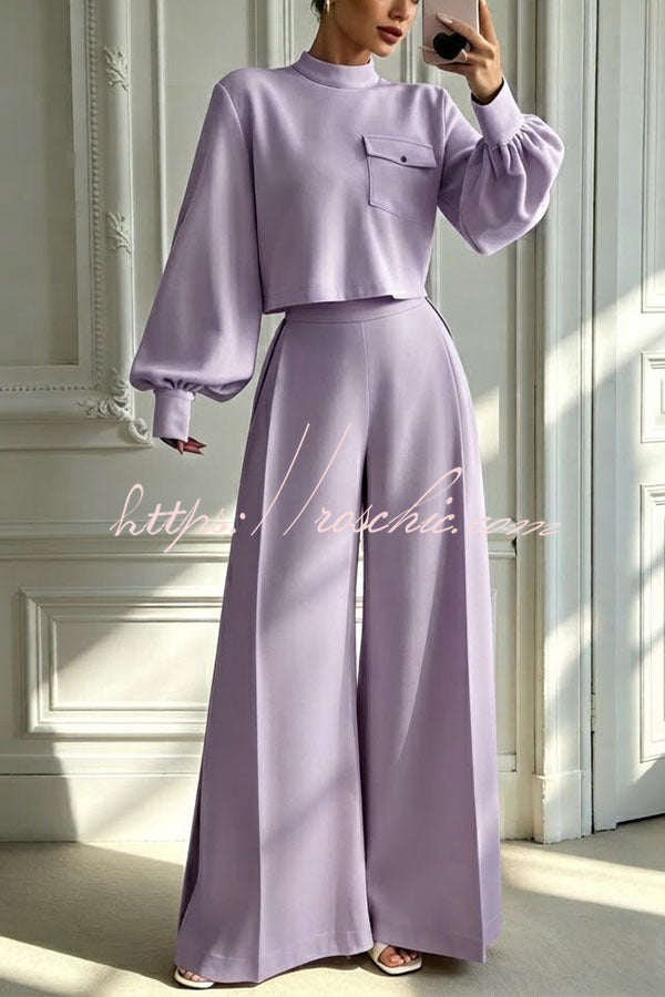 The Ultimate Chic Matching Set: Crop Top & Wide-Leg Pants