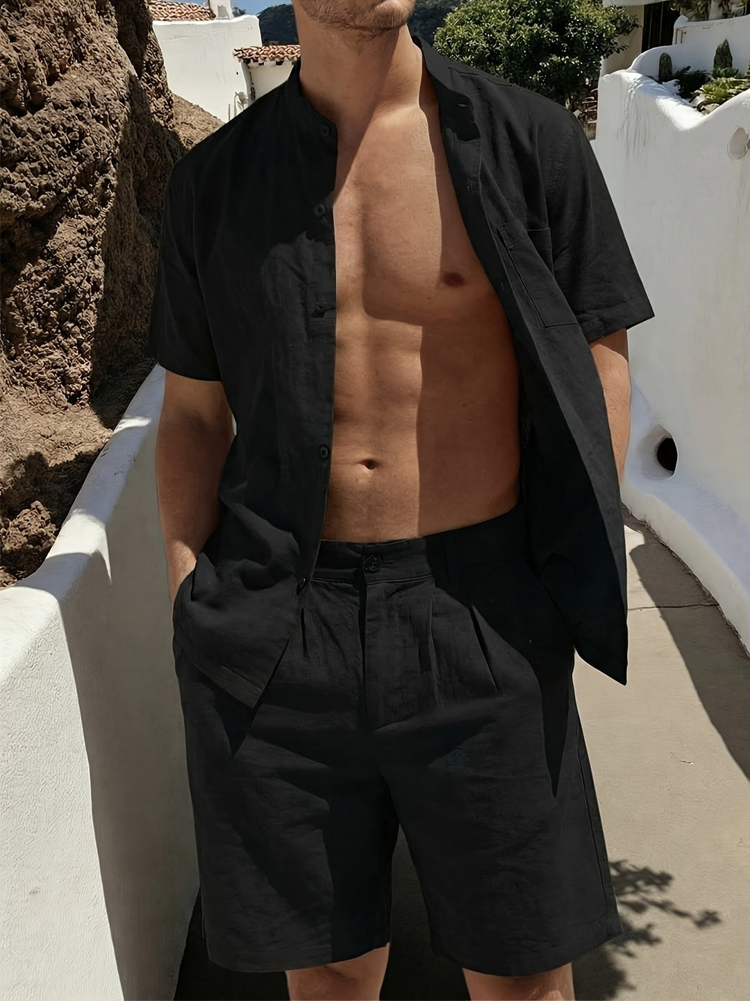 LAURENT MONACO | SHIRT AND SHORT SET FOR MEN