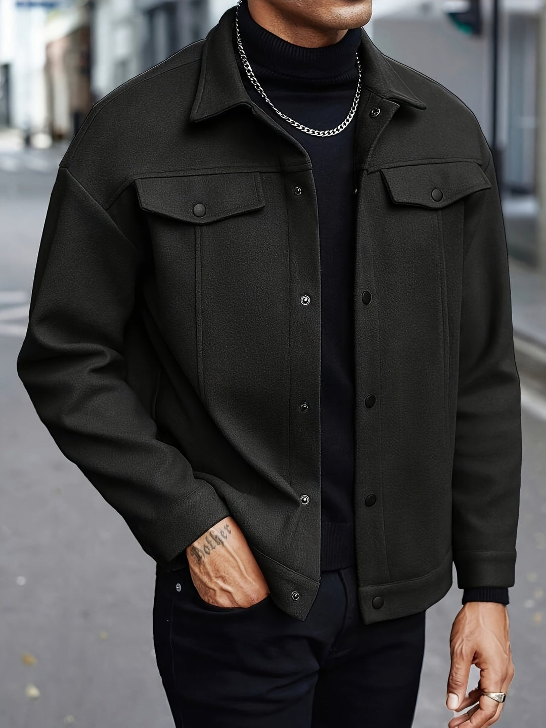 LAURENT MONACO | TEXTURED BUTTON-UP JACKET FOR MEN