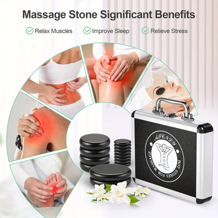 Professional Hot Stone Massage Set with Heater for Deep Relaxation