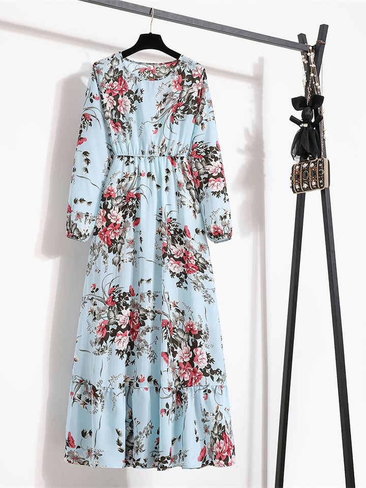 Abella - Bohemian Dress with Floral Print