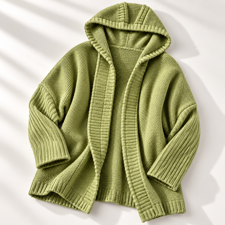 Women's Hooded Chunky Knit Longline Cardigan