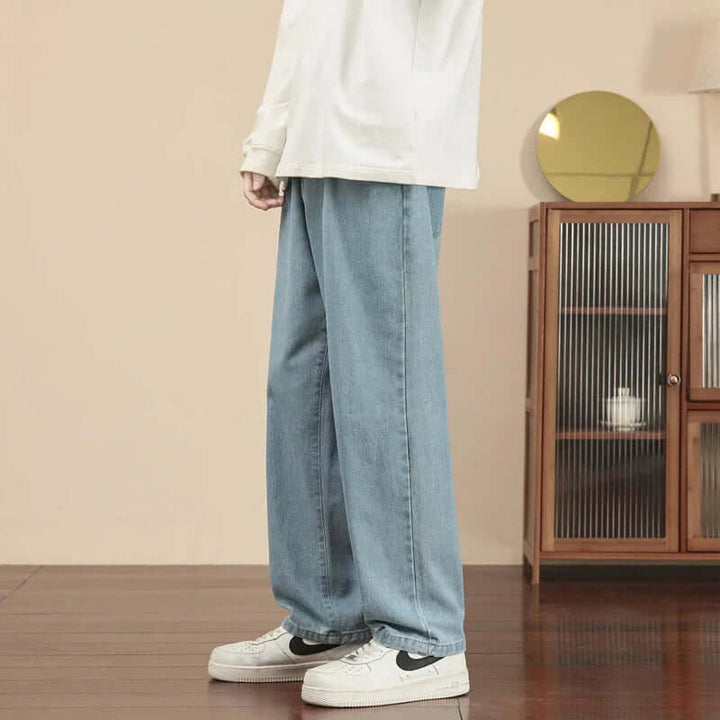 Men's Relaxed Fit Straight Leg Jeans, view 9 - Elena Harper
