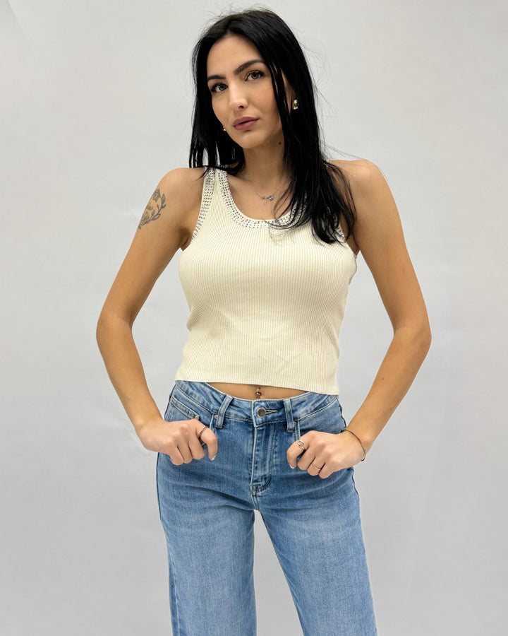 Elsabé™  |  Ribbed Vest Rhinestones