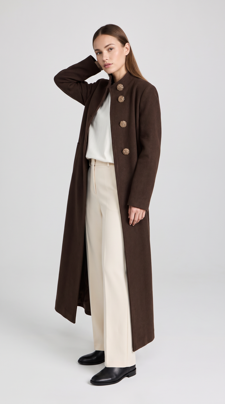 Gold Button Long Knit Gilet