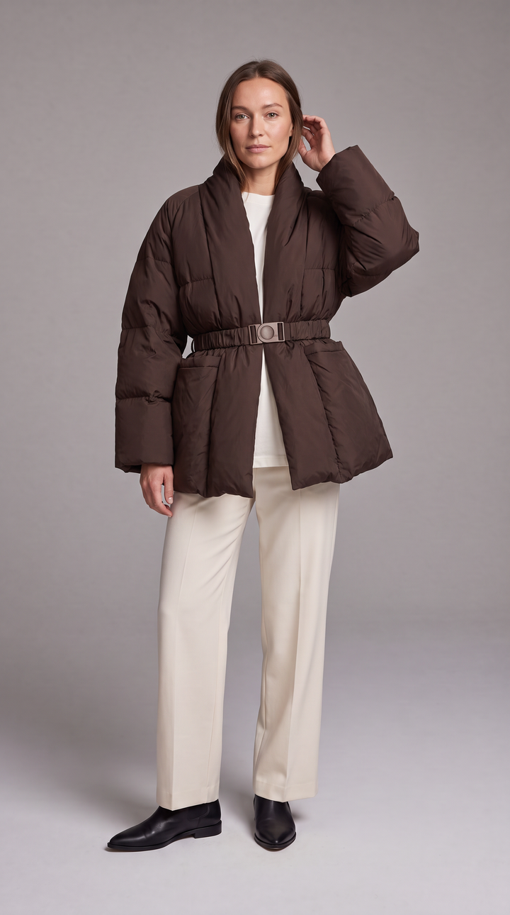 Belted Puffer Coat Winter Style