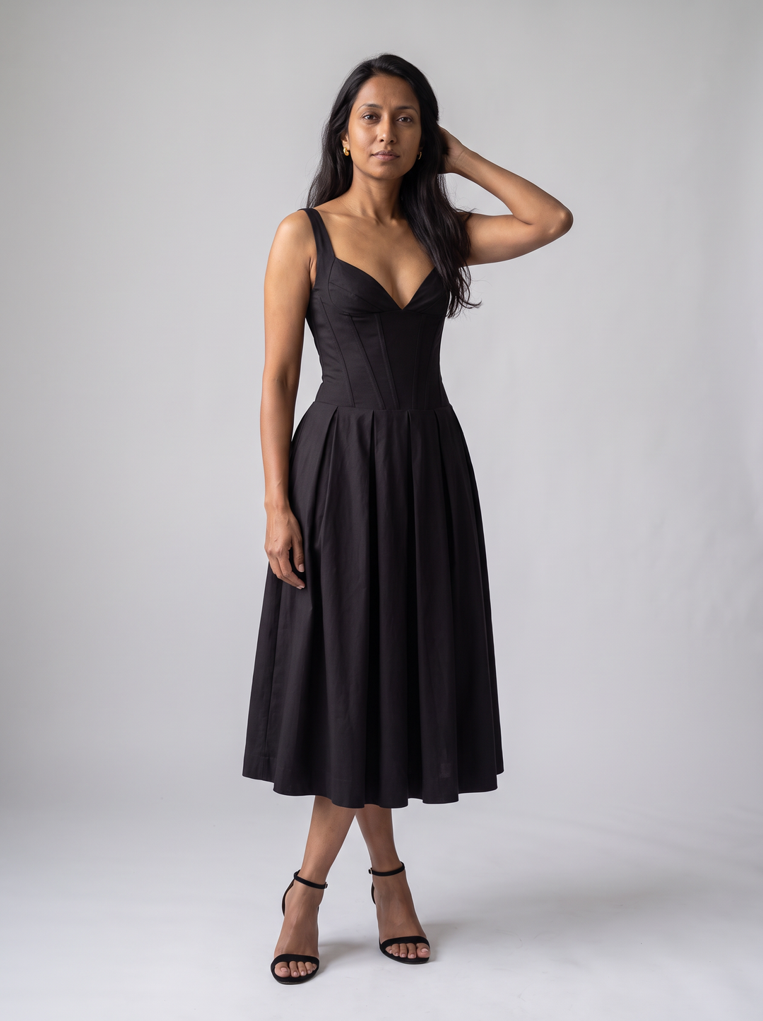 Corset Bodice Midi Dress Party