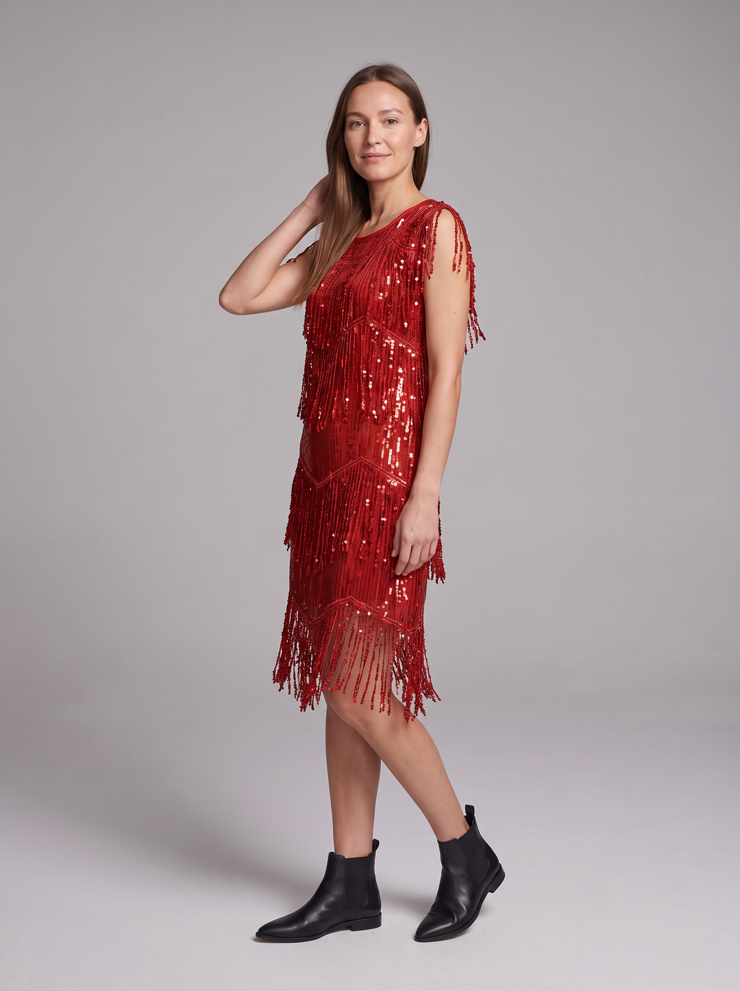 Long Sleeve Sequin Mini Dress Party