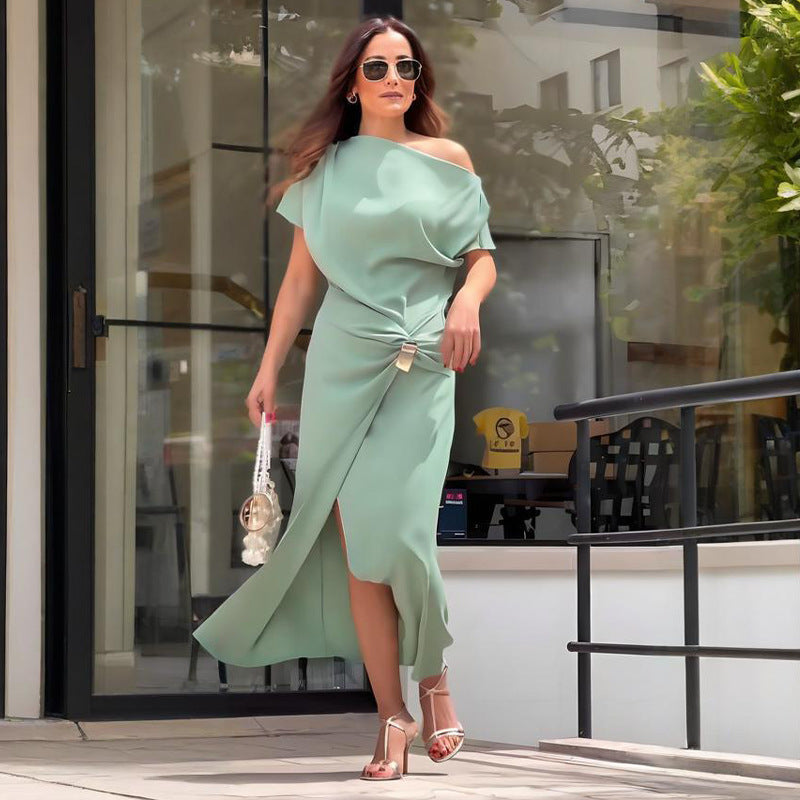 Amelia Stylish Midi Dress in Tea Dress Design, view 8 - Elena Harper