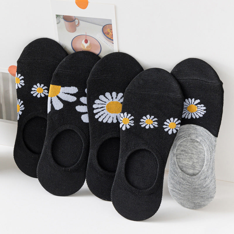 Casual Socks with Chrysanthemum Patterns