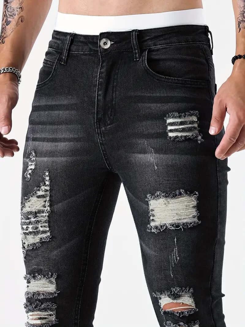 Men's Ripped Skinny Jeans, view 9 - Elena Harper