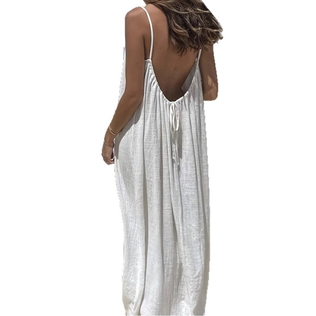 Women’s Backless Loose Fit Long Homewear Dress