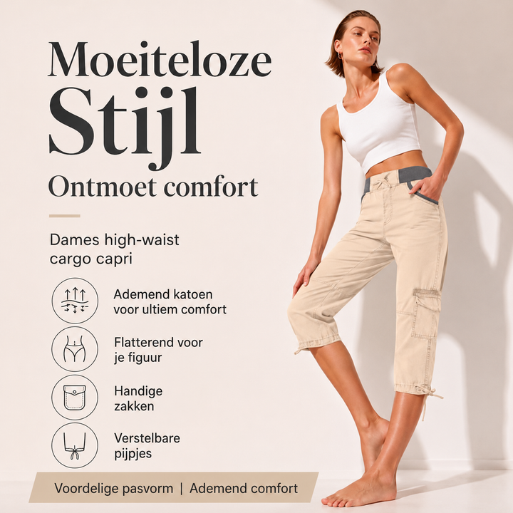 Els High-Waisted Cargo Capri Pants - Elena Harper