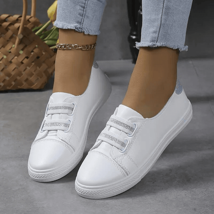 Women's Slip-On Trainers - Rounded Toe - Durable Sole