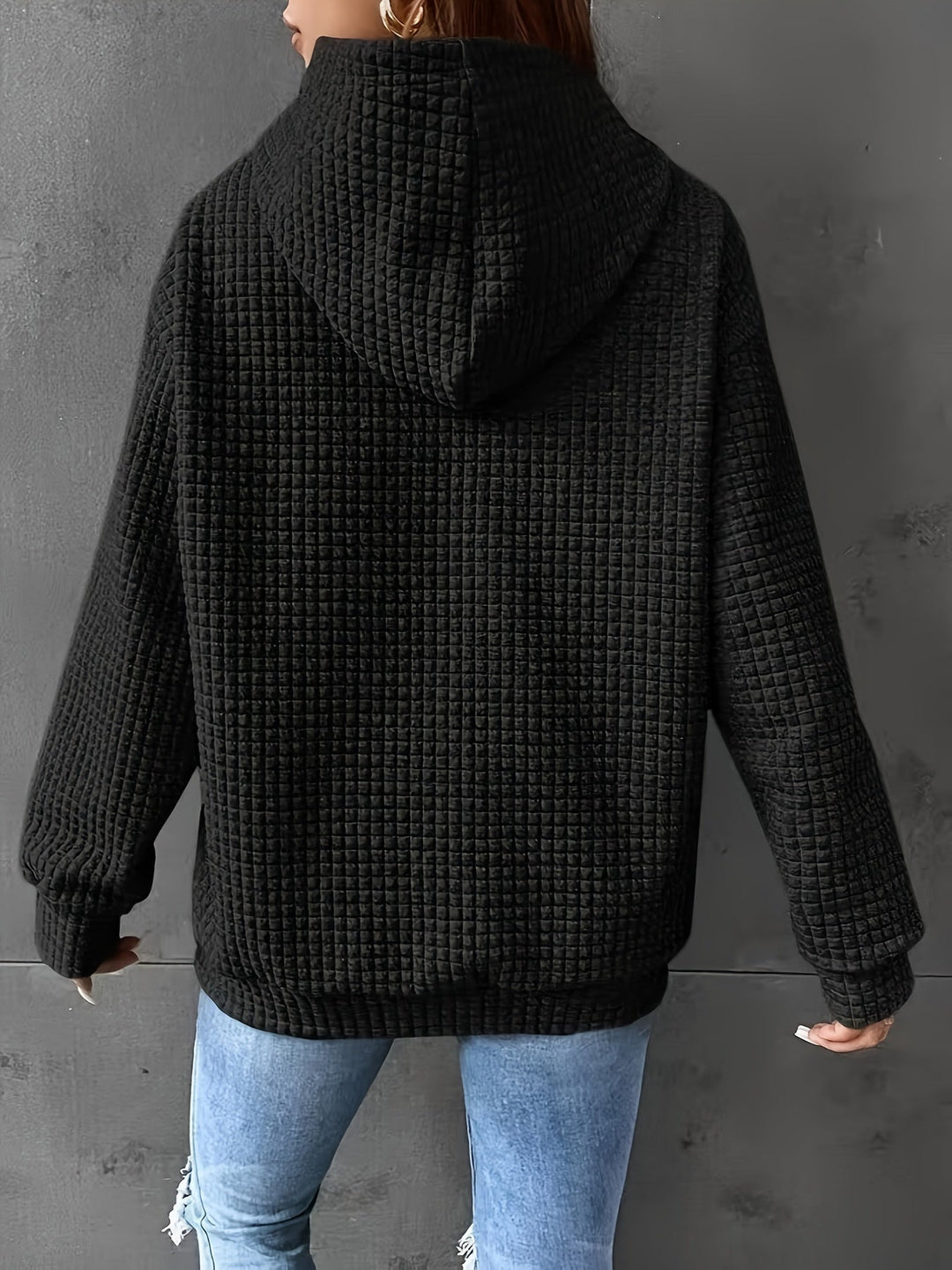 Serena Cozy Textured Hoodie, view 8 - Elena Harper